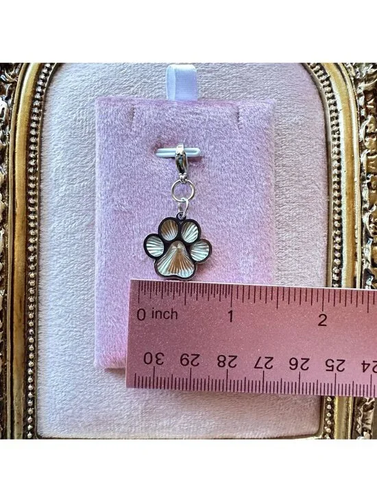 Paw Print Stainless Steel Pendant Charm With Lobster Clasp - Waterproof - Picture 5 of 12